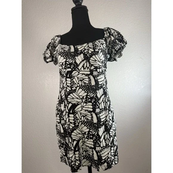 Urban Outfitters Women's Butterfly Dress Large Mini Dress Ruffled Sleeve - Picture 1 of 7